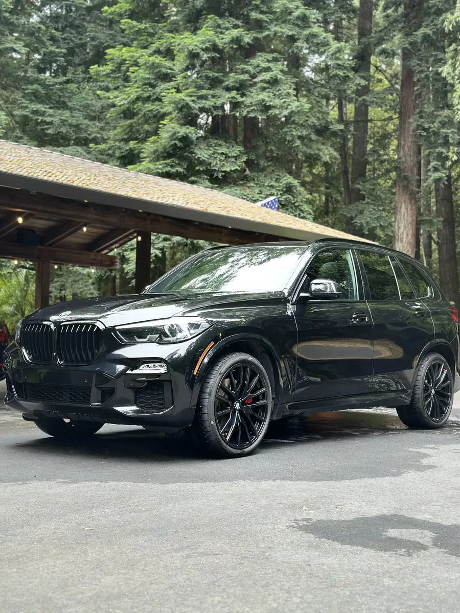 black BMW X5 after an exterior detail