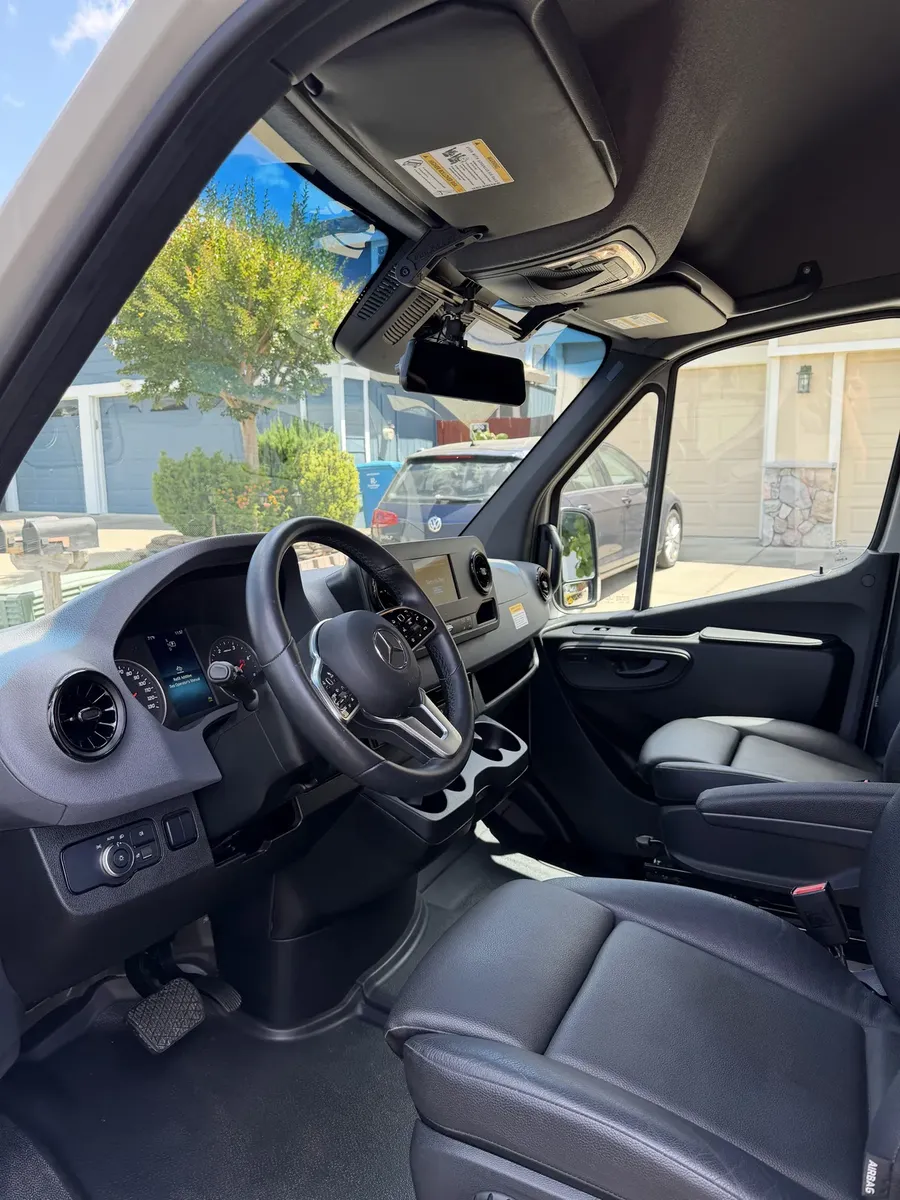 Mercedes Sprinter van interior cleaned during a mobile detail