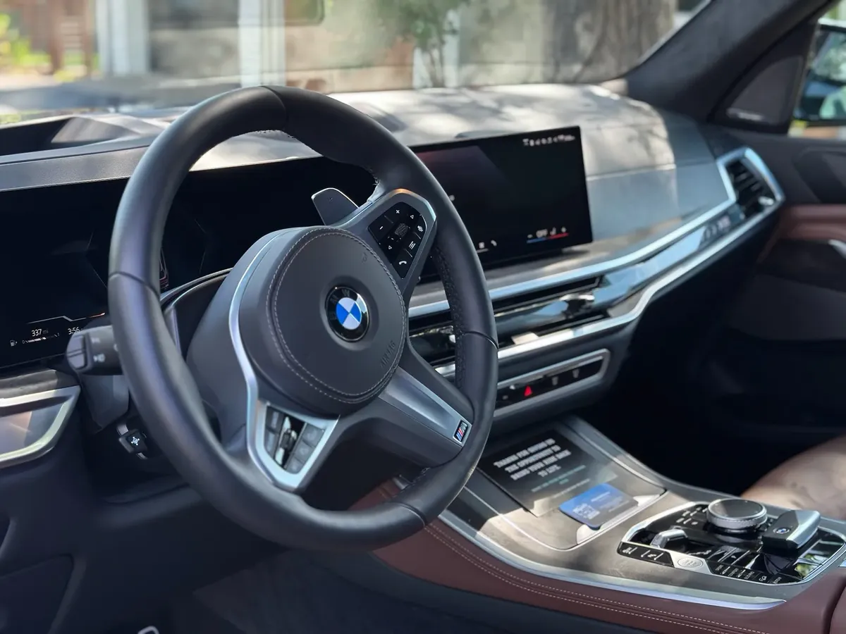 BMW steering wheel and dashboard detailed